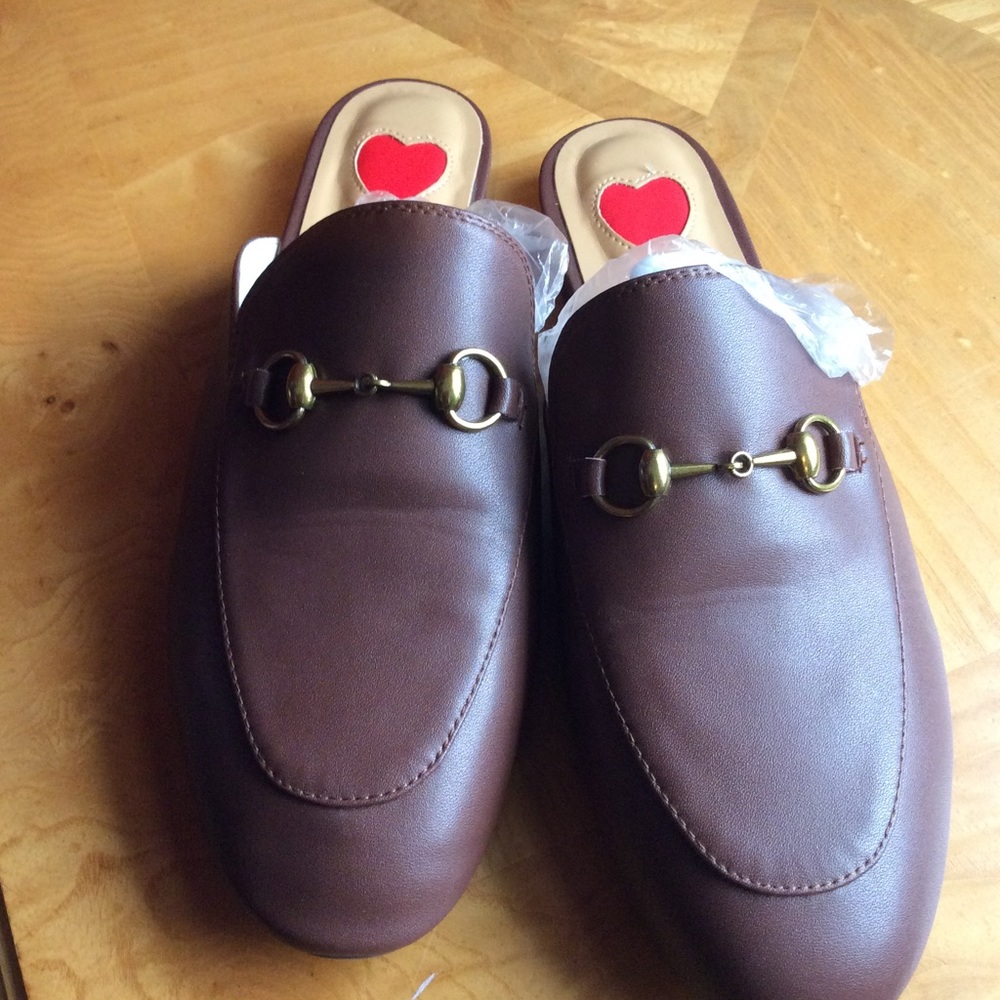 Larosa Style brown horsebit mule slide 8.5